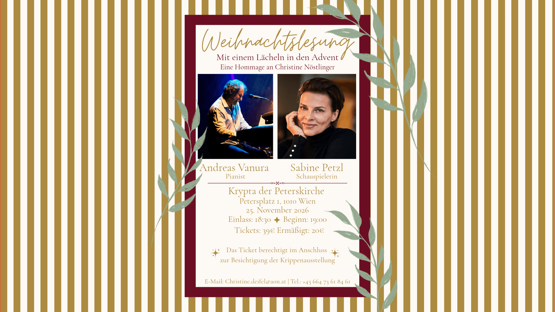 90 Jahre Christine Nöstlinger - Weihnachtslesung – Krypta der Peterskirche