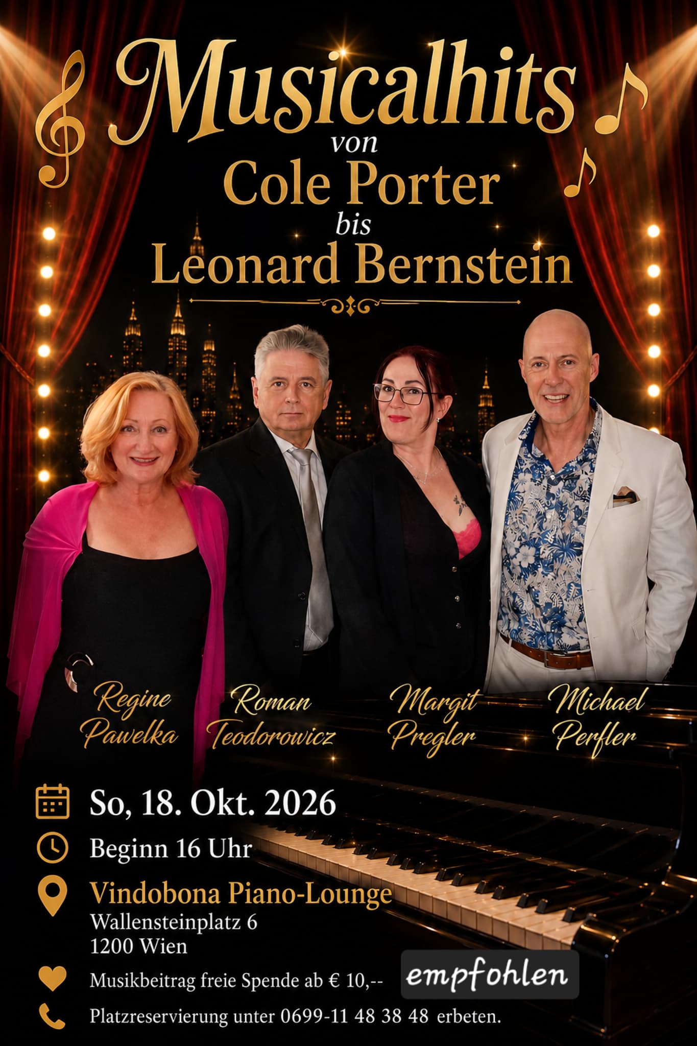 Musicalhits von Cole Porter bis Leonard Bernstein – Das Vindobona