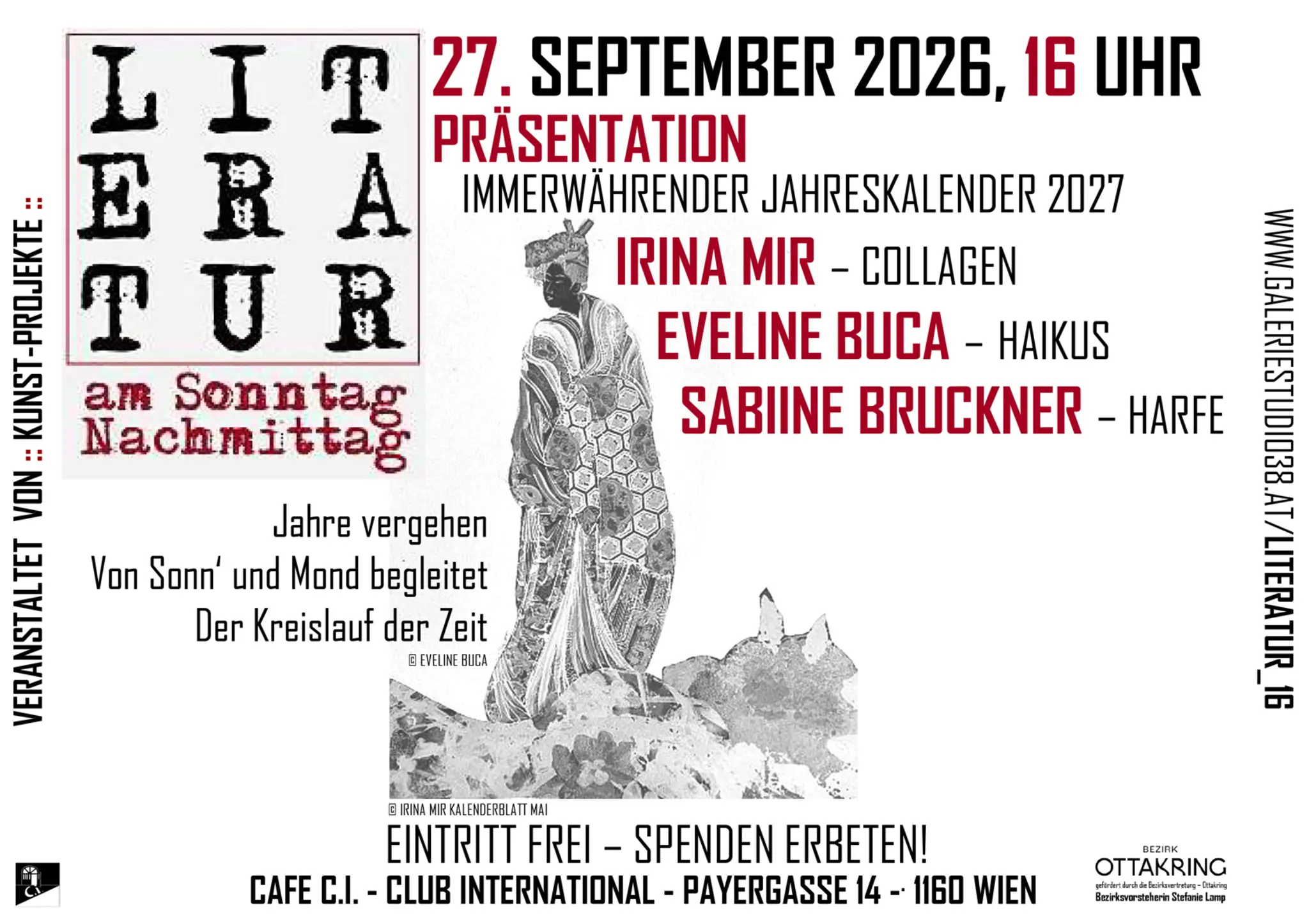 Kalenderpräsentation mit Kunst, Literatur und Musik! – Cafe Club International C.I.