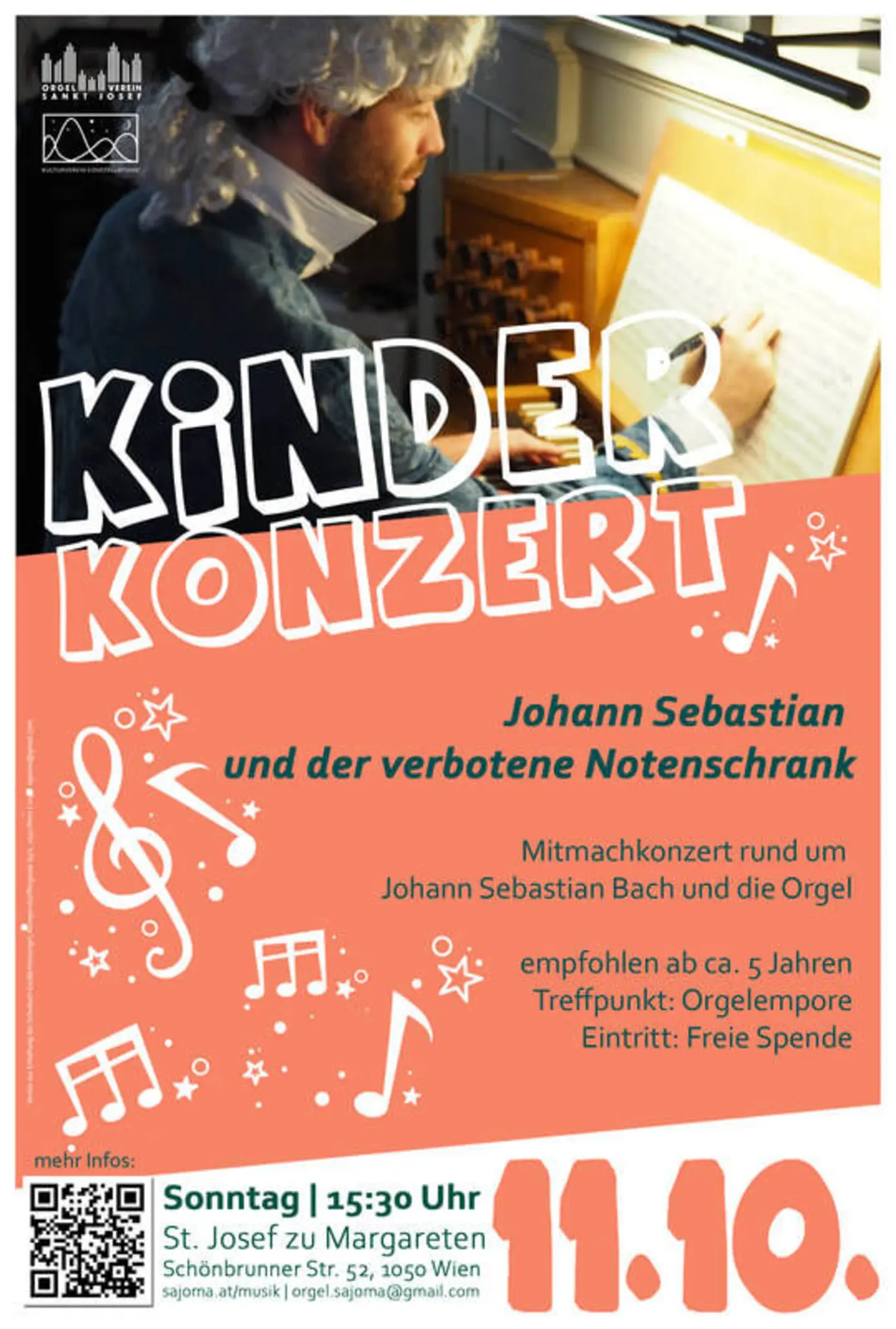 Kinderkonzert "Johann Sebastian und der verbotene Notenschrank" – Pfarrkirche St. Josef zu Margareten