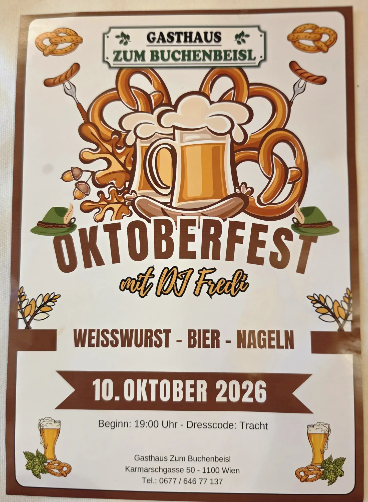 Oktoberfest!!!! – Gasthaus zum Buchenbeisl