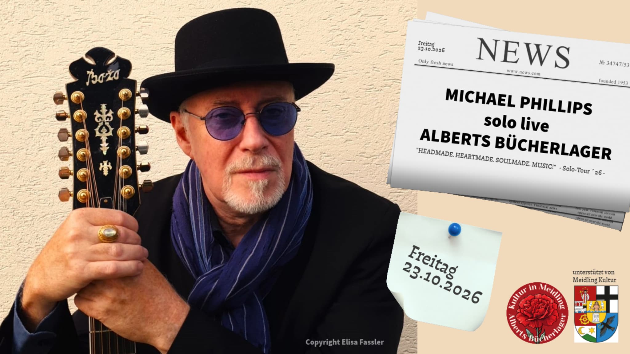 MICHAEL PHILLIPS solo live@ ALBERTS BÜCHERLAGER