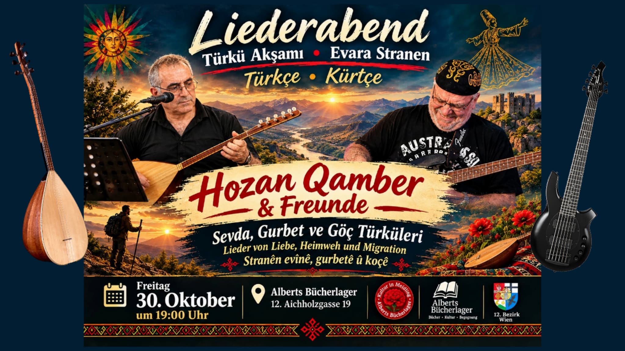 Lieder über die Arbeit und die Liebe Hozan Qamber & Friends – Kulturverein Alberts Bücherlager