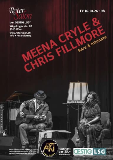 MEENA CRYLE & CHRIS FILLMORE - "Rare & Intimitate": 30. Jubiläum - Live-Konzerte in Roter Salon der OESTIG LSG, wien