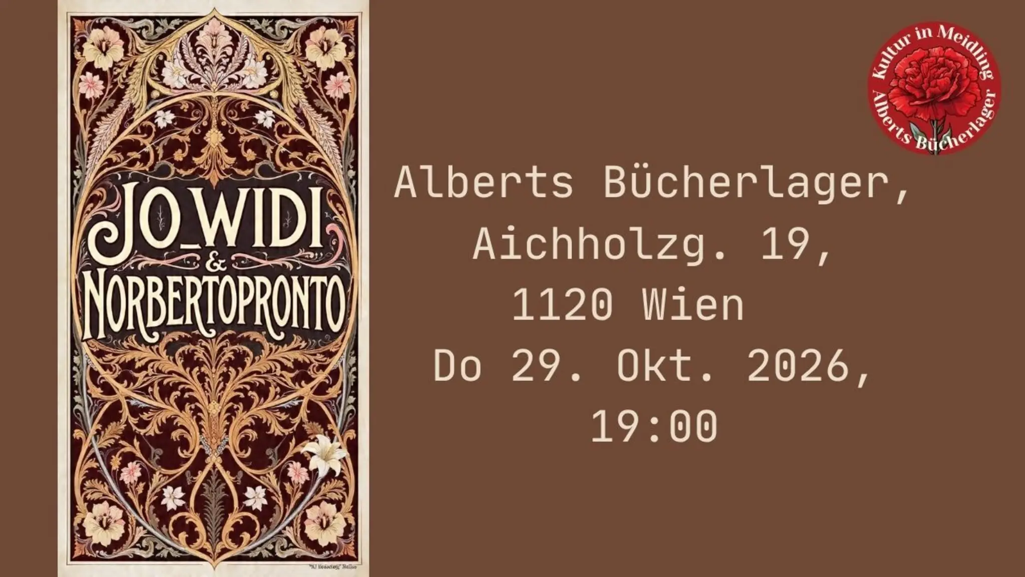 Jo Widi (Gesang, Gitarre), Norberto Pronto (Gesang, Gitarre) und Wolfgang Hiebl (Percussion) – Kulturverein Alberts Bücherla…