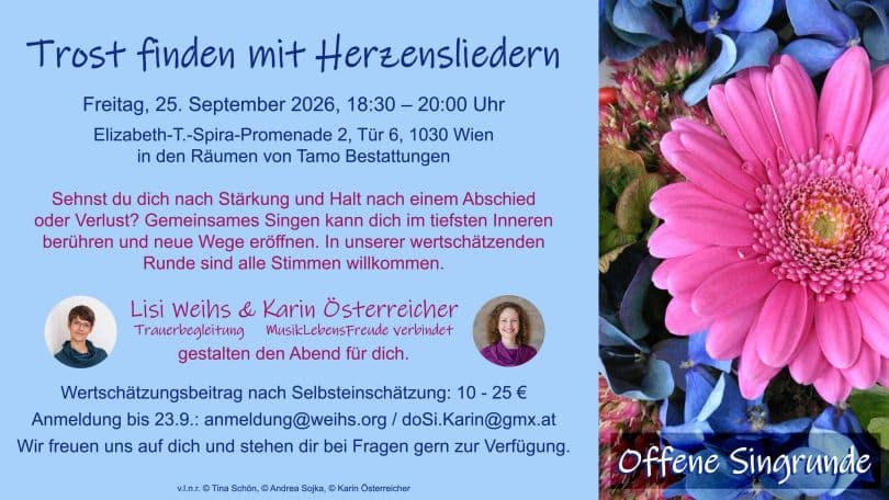 Trost finden mit Herzensliedern